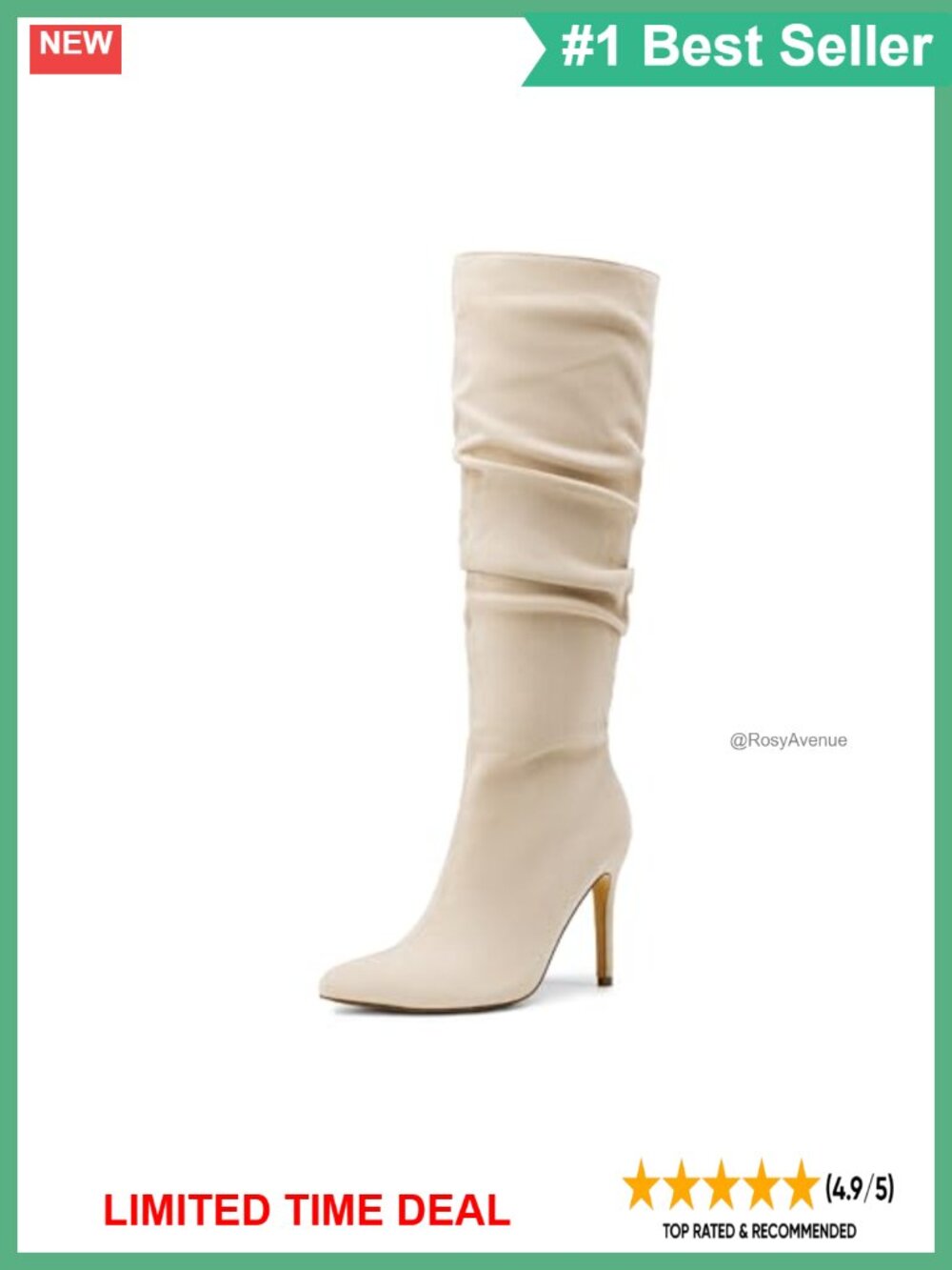 Faux Suede Stiletto Knee High Boots Slouch Pointed Toe